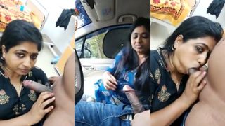 Mallu Milf Car Blowjob While Driving With BF Porn